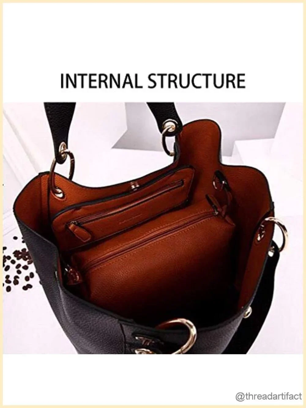 Large Capacity Work Tote Bag Shoulder Handbag Faux Leather Hobo